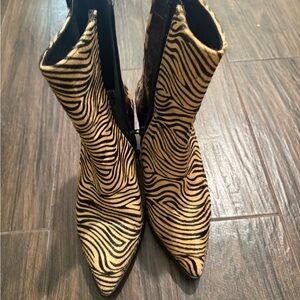 Zebra Print Ankle Boots